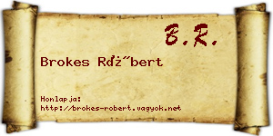 Brokes Róbert névjegykártya